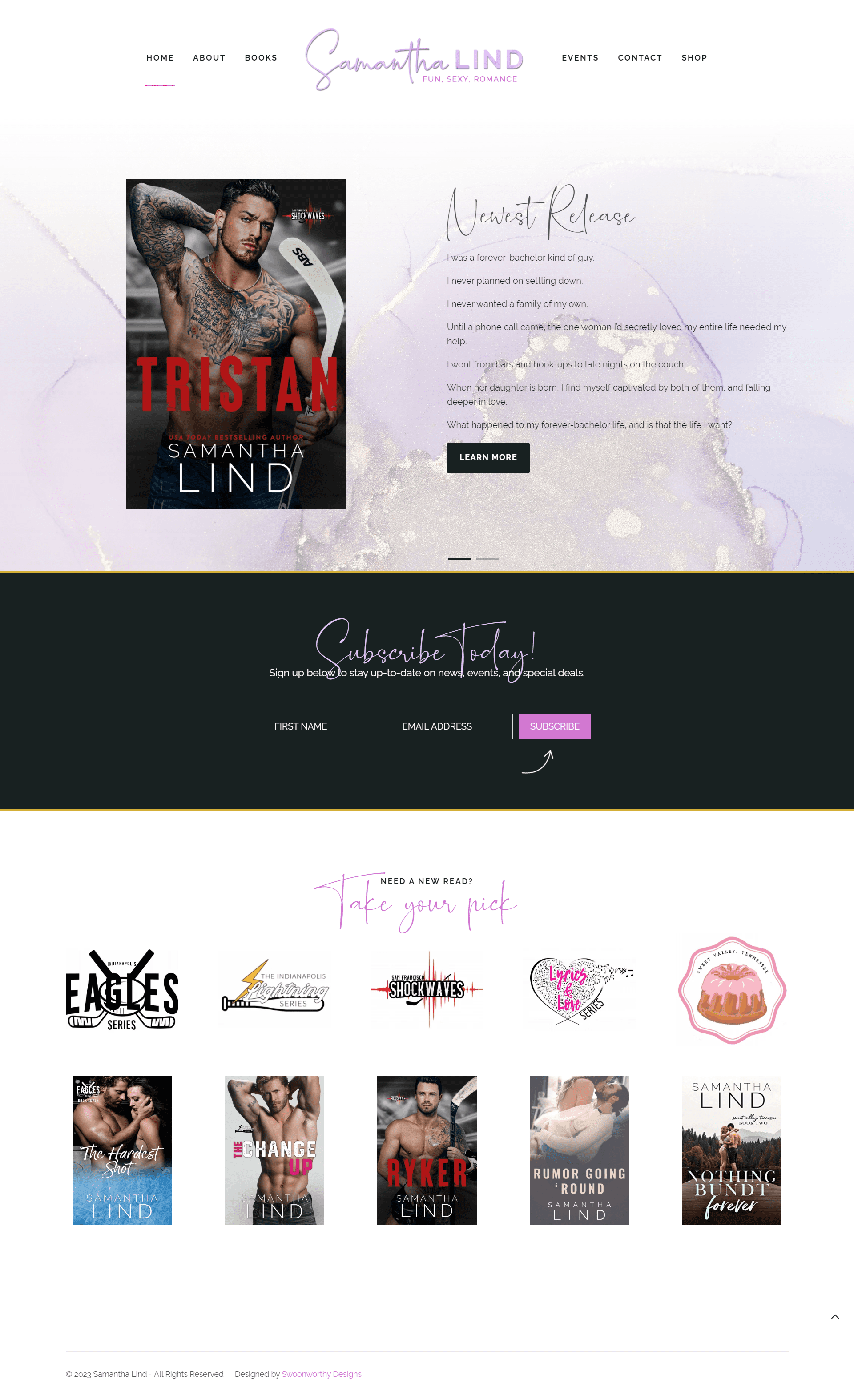 romance author website design