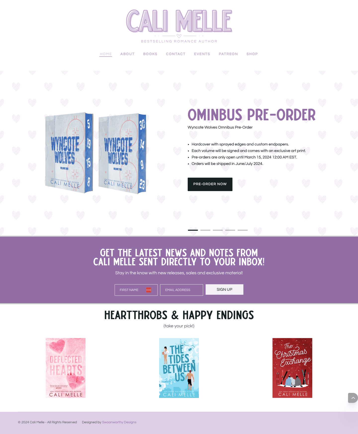 romance author website design