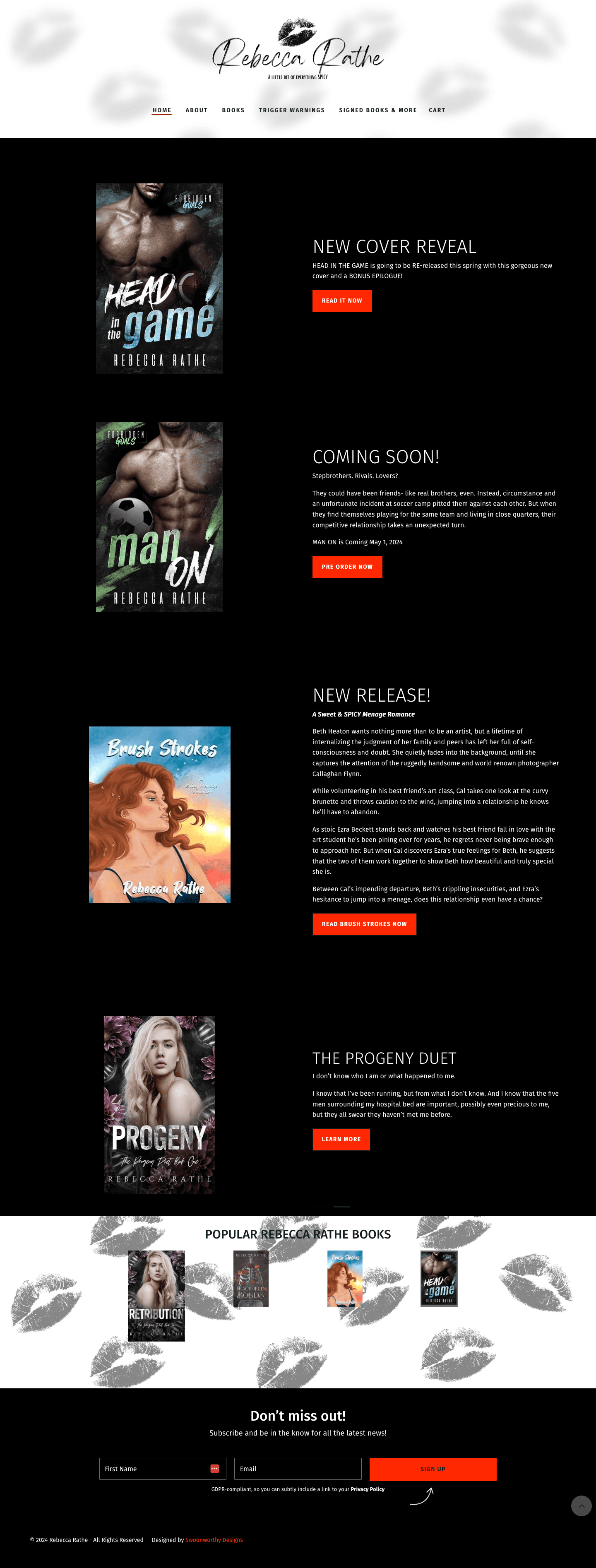 romance author website design