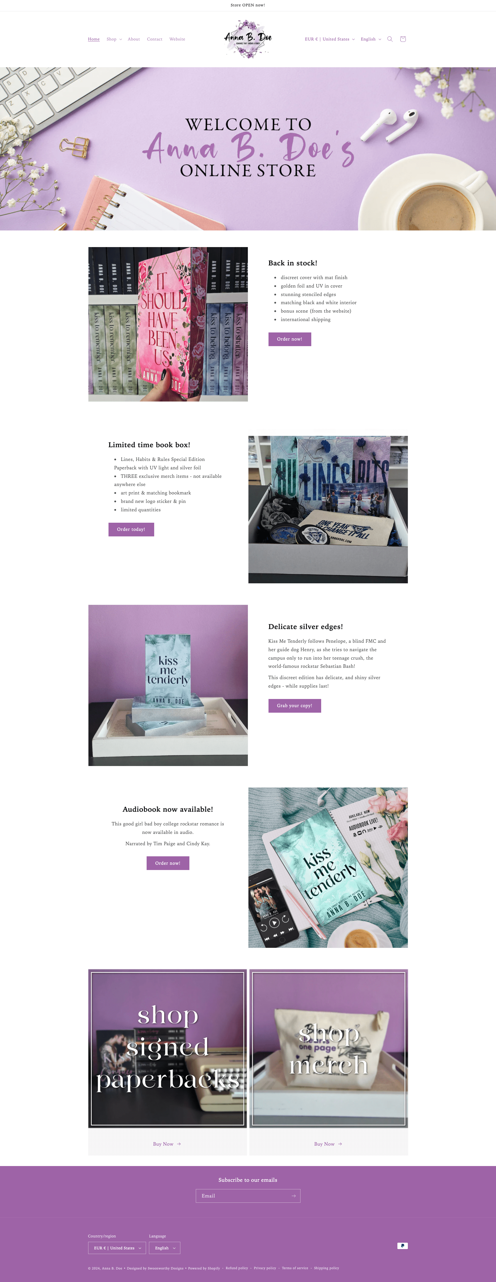 author ecommerce store