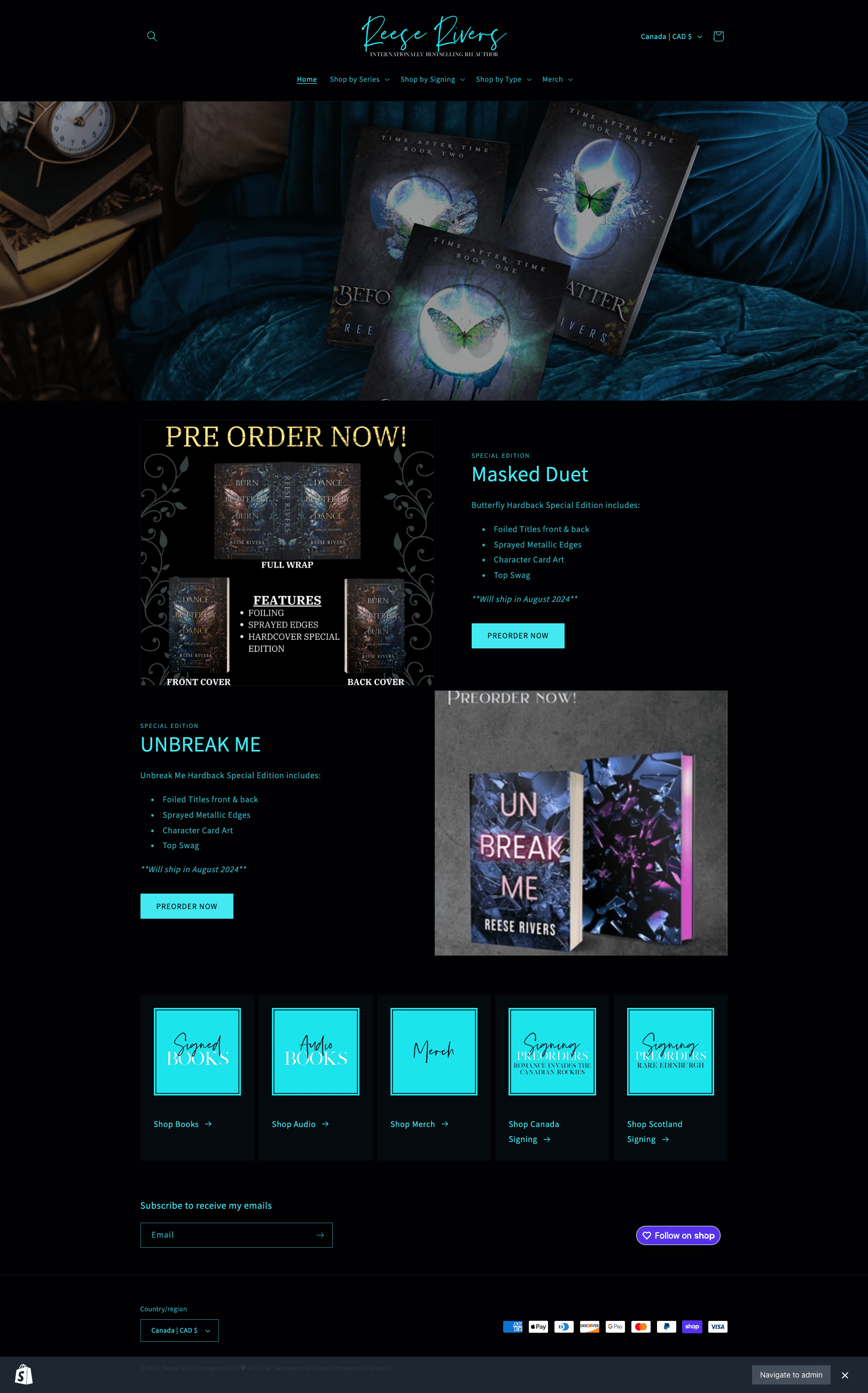 author ecommerce store