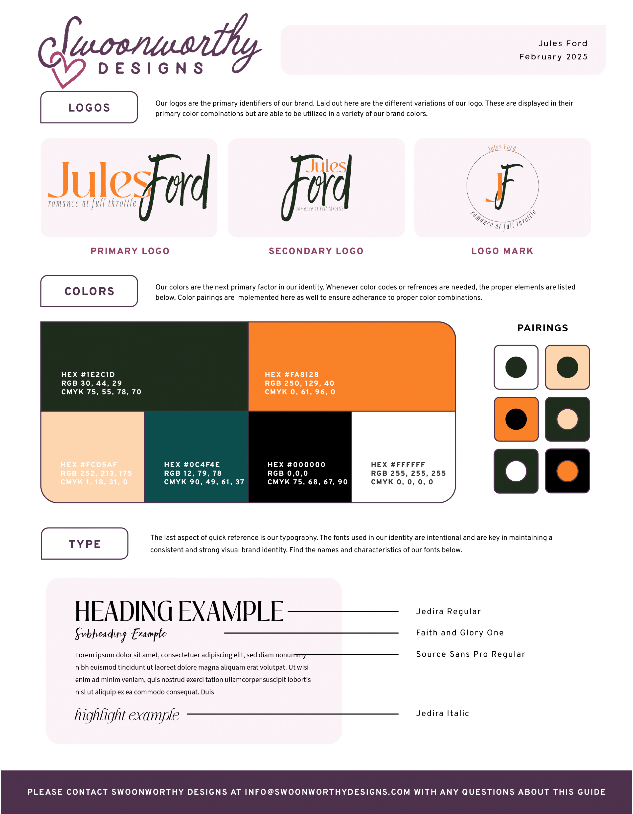 Jules Ford Brand Board