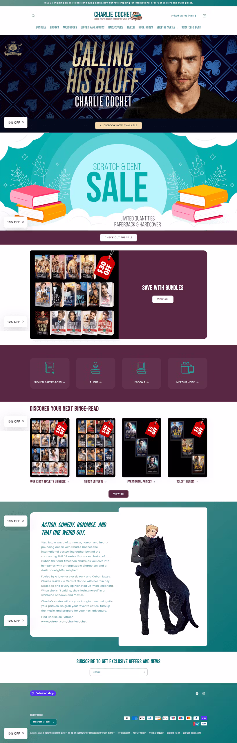 Charlie Cochet Shopify Portfolio