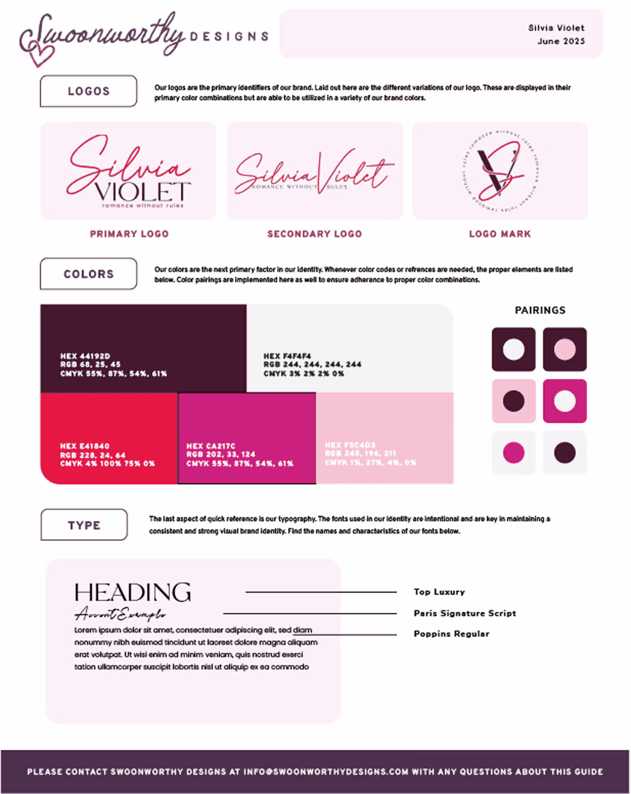 Silvia Violet Branding